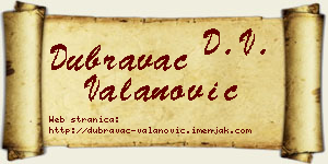 Dubravac Valanović vizit kartica